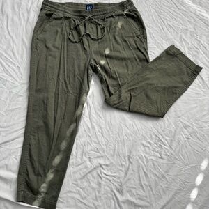 GAP - Size L - Olive Drawstring Pants - Casual Minimalist Straight Leg